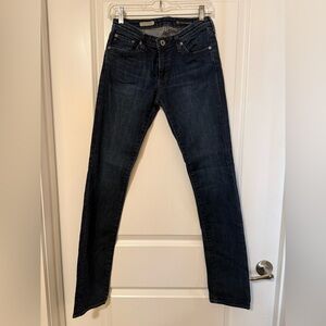 AG Adriano Goldschmied Dark Blue Straight Leg Jeans